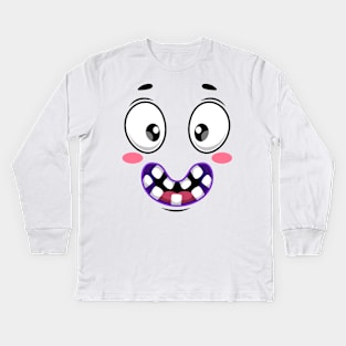 Creepy and cute face Kids Long Sleeve T-Shirt